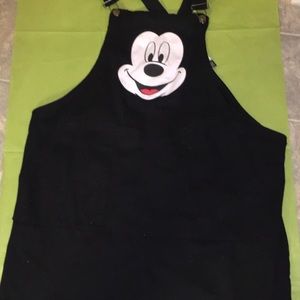 Forever 21 Black denim Mickey overalls dress